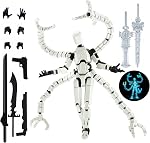 T13 Action Figure Set Already Assembled for Adult, 3D Printed Dummy T 13 Octopus Doctor Men, Multi-Jointed Robot Desktop Decoration Gift for Game Lovers (Black Red)