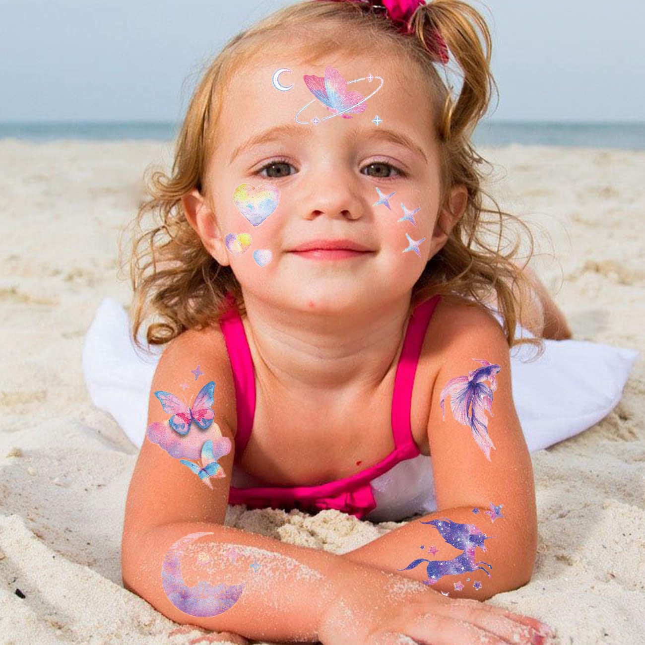 CHARLENT 110 Glitter Styles Temporary Tattoos for Girls Women - Image 4