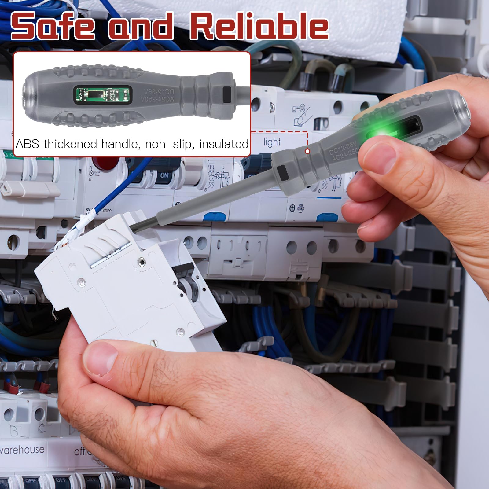 4 cacciaviti tester di tensione, tester di elettricista multifunzione, cacciavite magnetico ad alta coppia 2 in 1, penna per tester di corrente per casa, industria