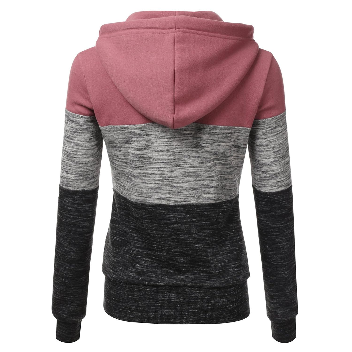 LIAMERHE Donna Felpa con Cappuccio/Felpa con Cappuccio con Zip Felpa da Donna in Pile Sweatshirt Donna Spessa Lunga Classica Hoodie Maglia Manica Felpa di Blocchi di Colore