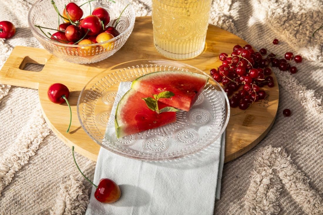 Tellerset 6 Personen Ø 17 cm Glasteller Kuchenteller Set aus Glas Dailia 6Pcs