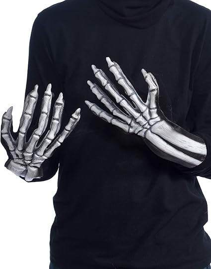 Amazon Zagone Studios Uv発光ゴーストスケルトンボーングローブ ホワイトスケルトンハンド グローブルー オリジナルプリント 通販