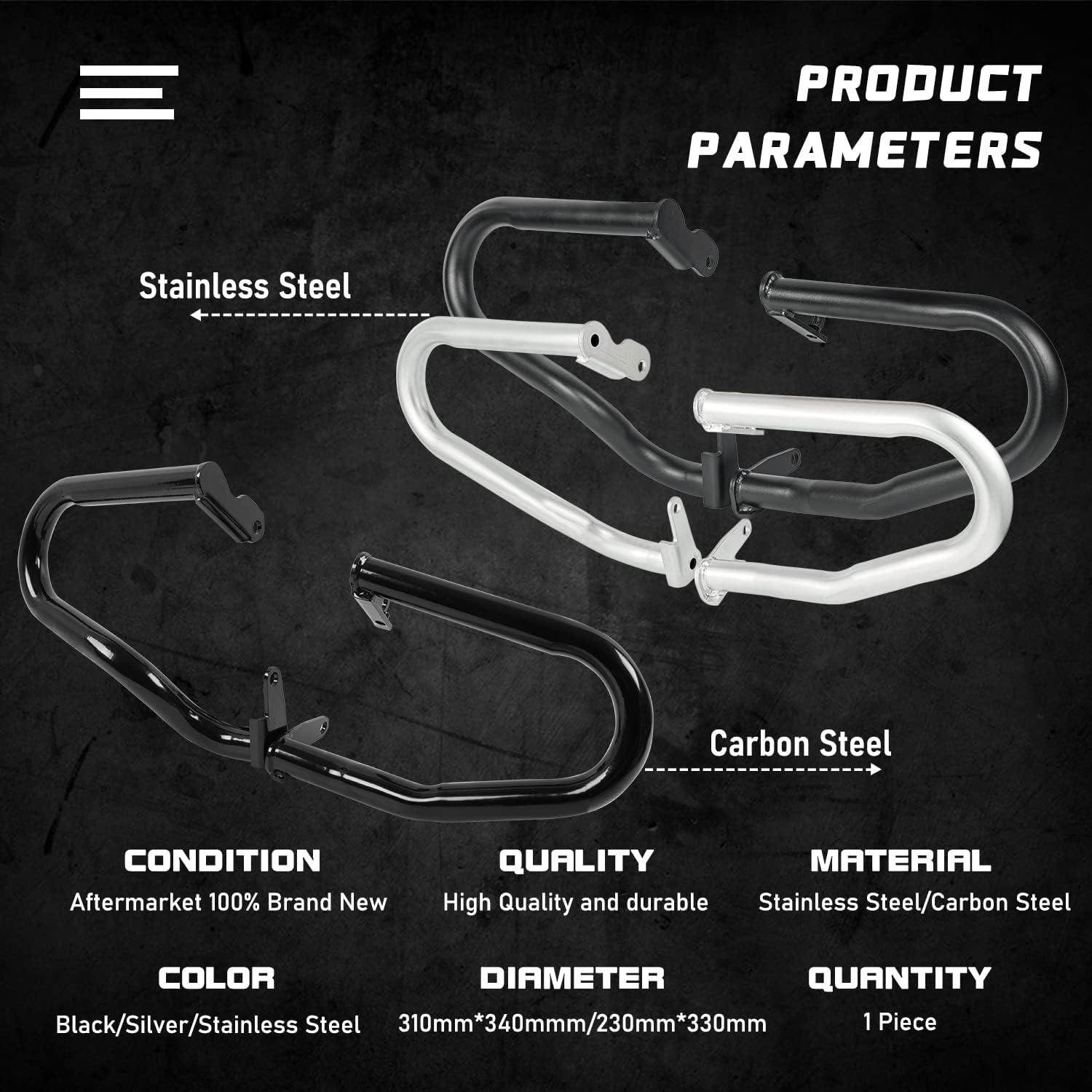 Motorcycle Stainless Steel Highway Crash Bars Engine Guard Bumper Fit for Rebel 1100 CMX1100 2021-2026 Body Frame Falling Protector Lower Crashbar, Black