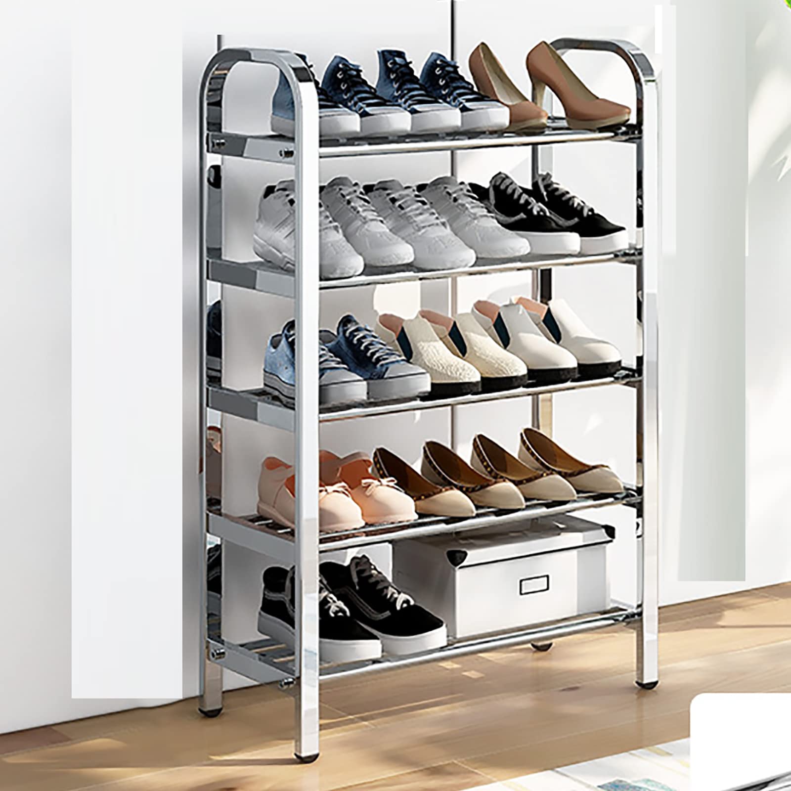 Scarpiera multistrato in acciaio inox – Scarpiera stretta portatile per soggiorno, camera da letto e corridoio, versatile soluzione in metallo per giardino, soffitta e balcone nizat.
