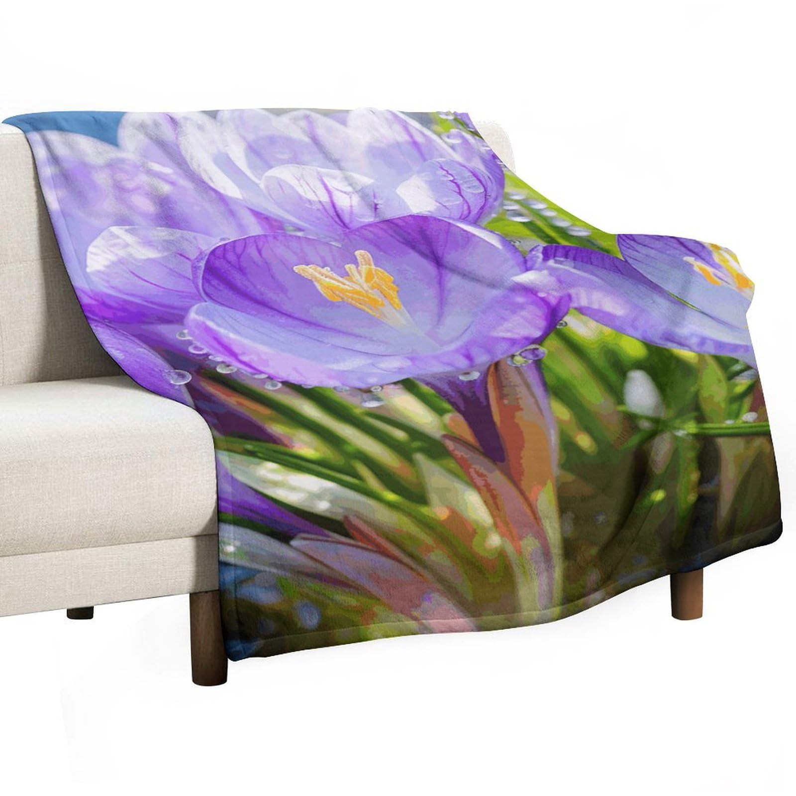 Couverture en flanelle safran ultra douce et légère pour lit et canapé