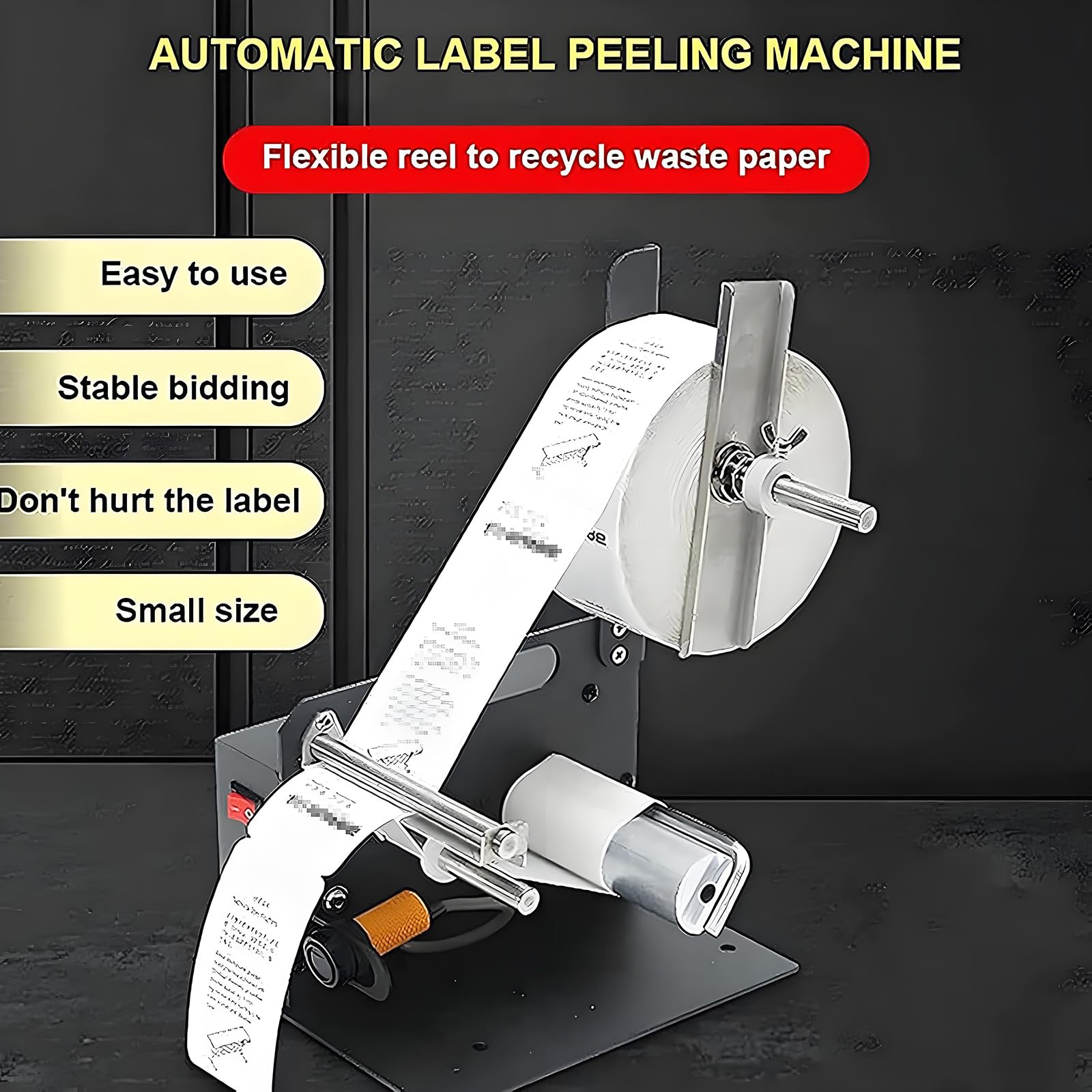 MObyat Automatyczny dozownik etykiet, elektryczny środek do usuwania etykiet, prędkość 8 cali / sekunda/szerokość 5-162 mm / średnica 180 mm / regulowane napięcie/stabilny wylot etykiety
