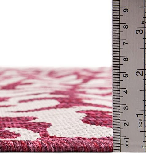 Miniatura 4 de Unique Loom Outdoor Safari Collection - Alfombra de área - Leopardo (2 pies x 6 pies 1 pulgada, color magentamarfil)