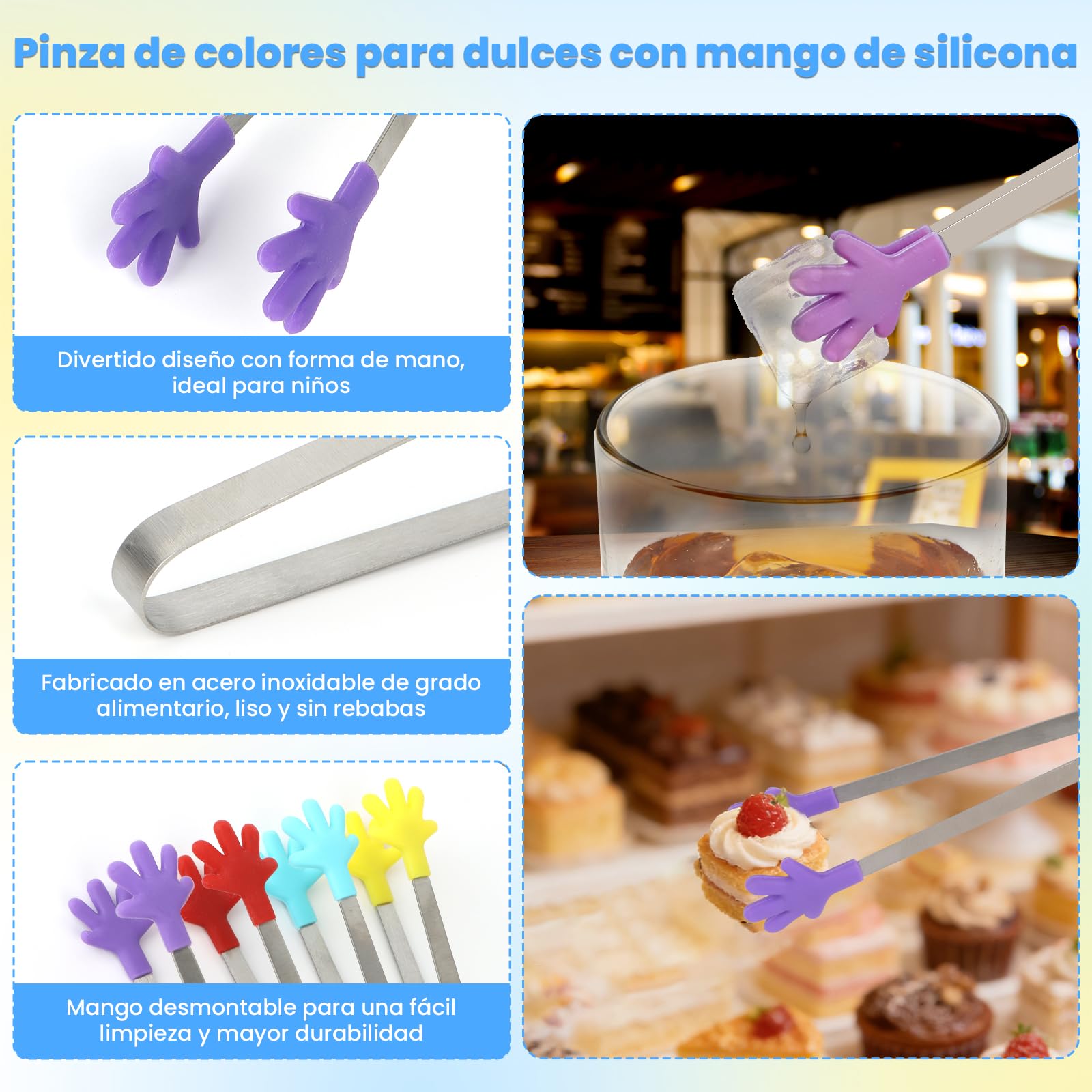 116PCS Candy Bar Accesorios Set, Contiene 100 Bolsas de Candy Bar, 9 Pegatinas, 4 Pieza Pinzas de Candy, 2 Cucharas, 1Candy Bar Banner Para Caramelo, Bar, Boda, Fiesta, Cumpleaños