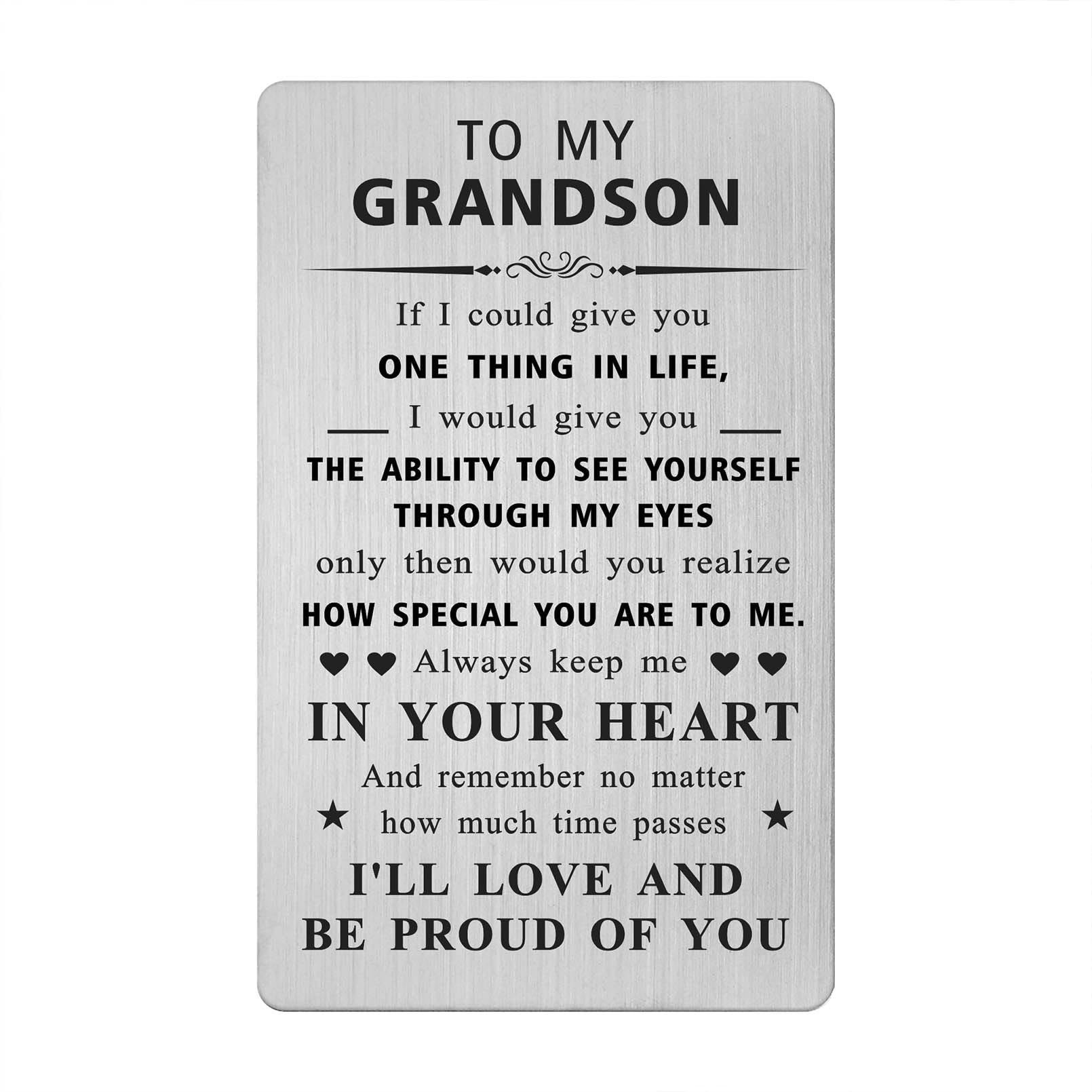 Gezxin Grandson Christmas Card, Gifts for Grandson Birthday Valentines Day Wedding Easter Father's Day Card