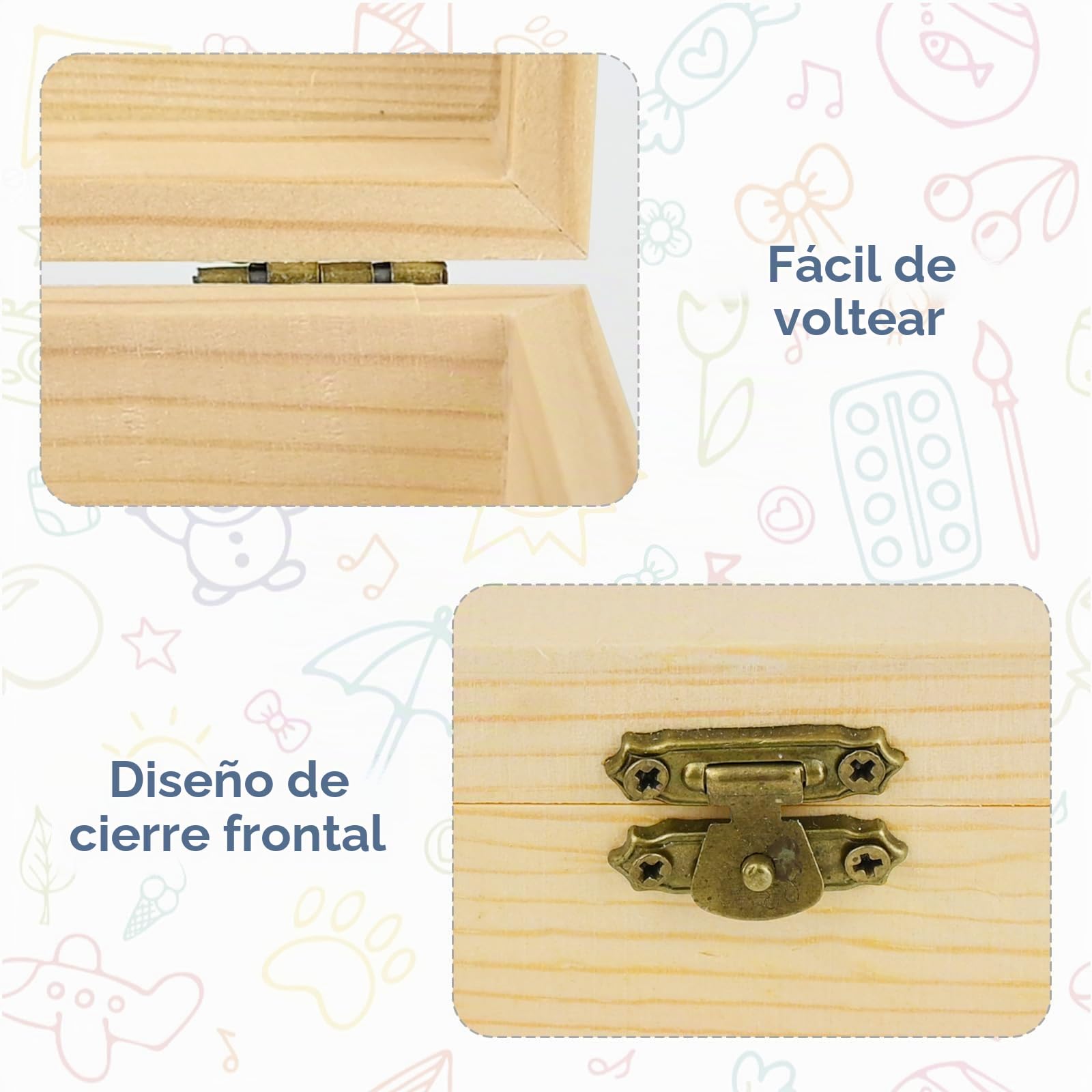 10 Piezas Pequeño Cofre del Tesoro de Madera (9x5x4.5cm) Mini Cofre del Tesoro de Madera con Cierre para Manualidades y Fiestas