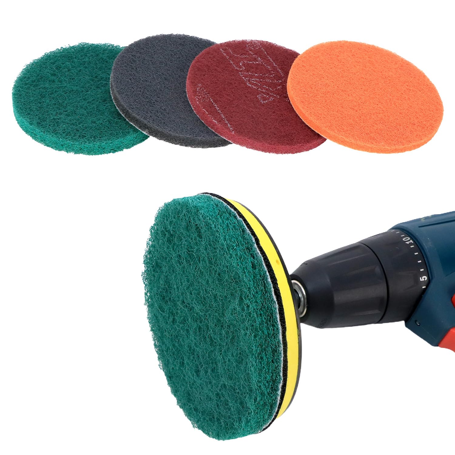 QWORK® 8 sztuk ściereczki do polerowania 125 mm, ziarnistość P80-P150-P250-P600, odporne na wodę i olej, do szlifierek okrągłych i mimośrodowych