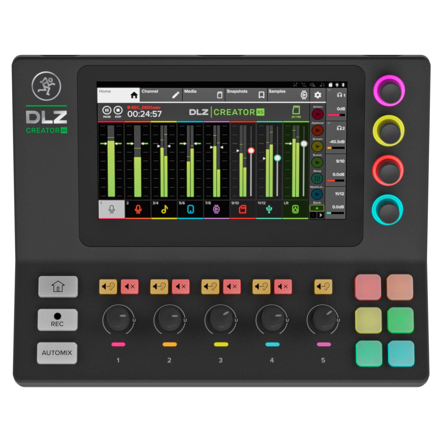 Mackie DLZ Creator XS Digitaler Mixer Mischpult für Podcasting und Streaming mit Speicherkarte
