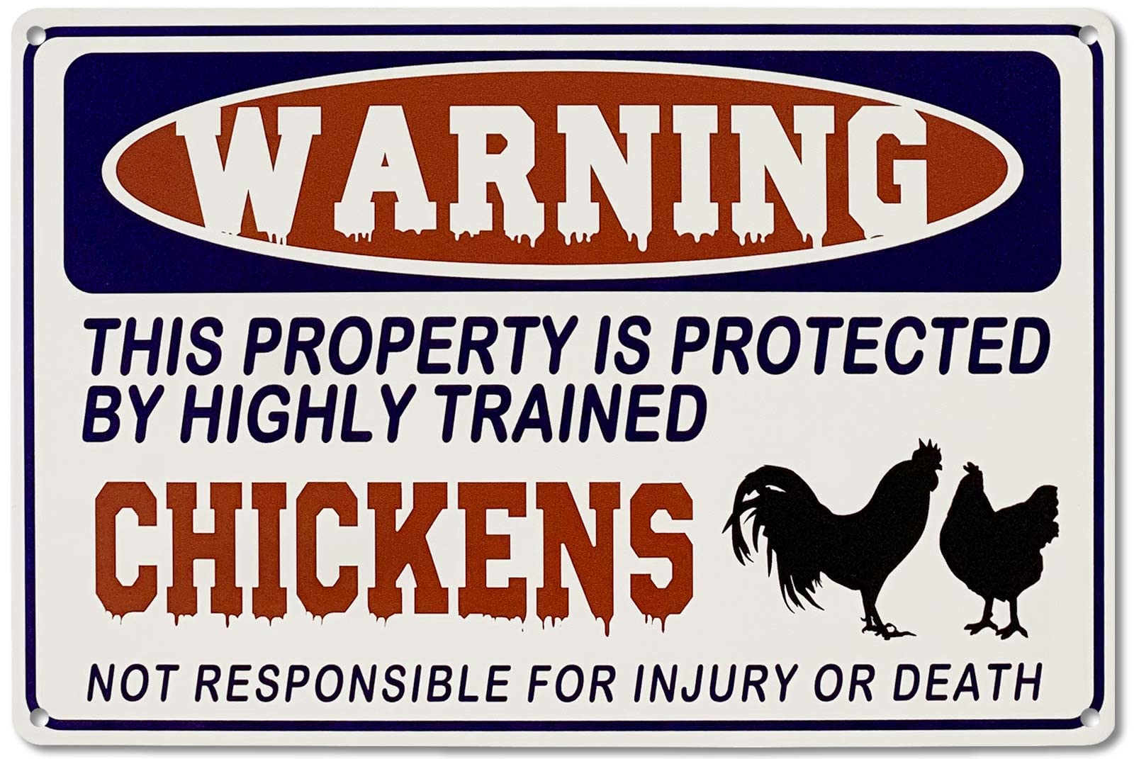 Bestylez Funny Chicken Coop Warning Sign Outdoor Chicken House Decor Gifts For Chicken Lovers 12" * 8" (229)