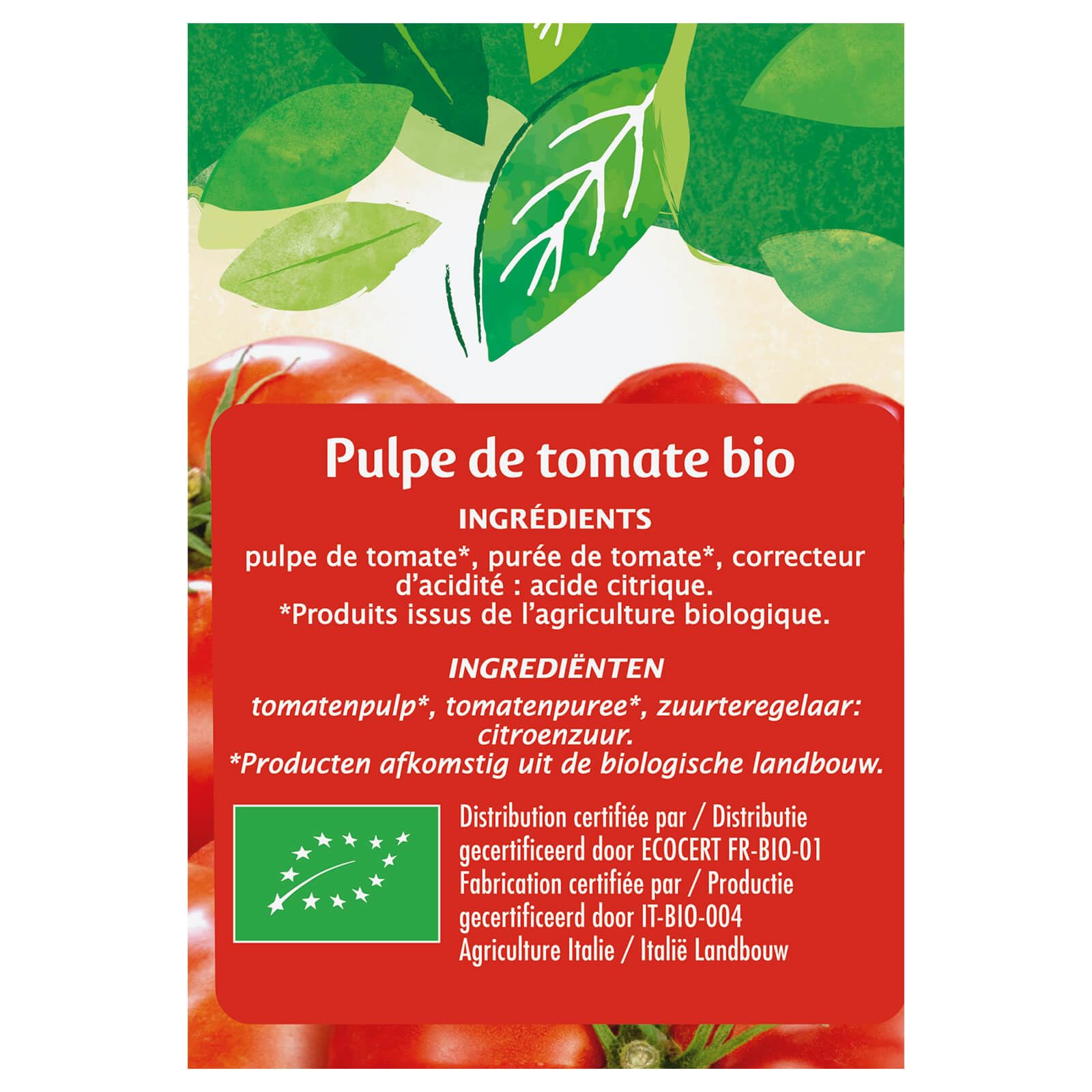 Jardin BIO étic - Pulpe de Tomate sans sel ajouté 500g