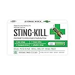 Sting-kill First Aid Anesthetic Swabs, Instant Pain + Itch Relief from Bee Stings and Bug Bites, 10-Count