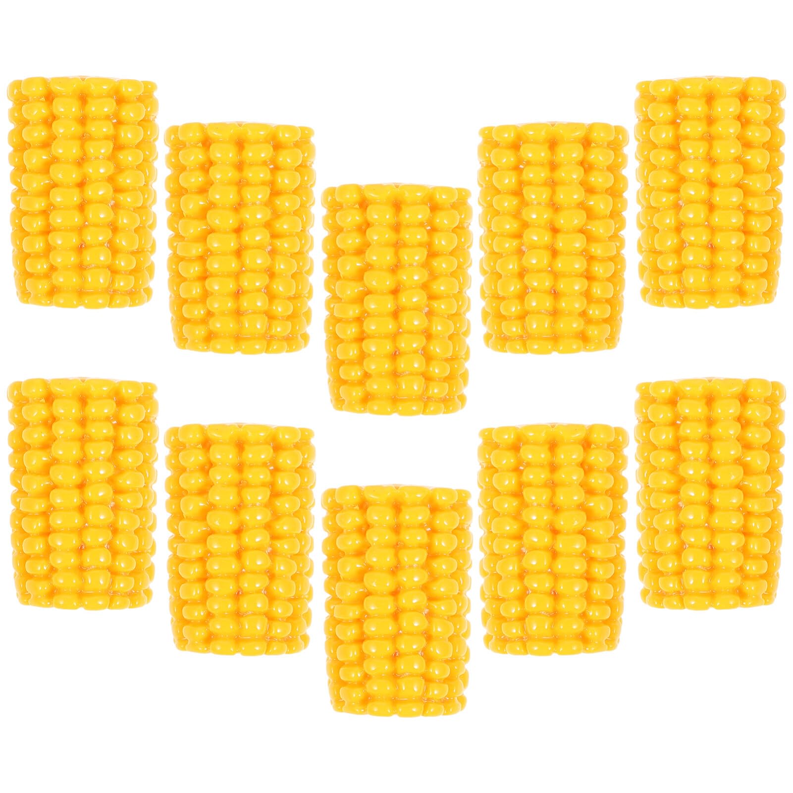 Uonlytech20pcs Fake Corn Cob Decors Artificial Corn Slices Small Simulated Corn Cut Display Props Yellow
