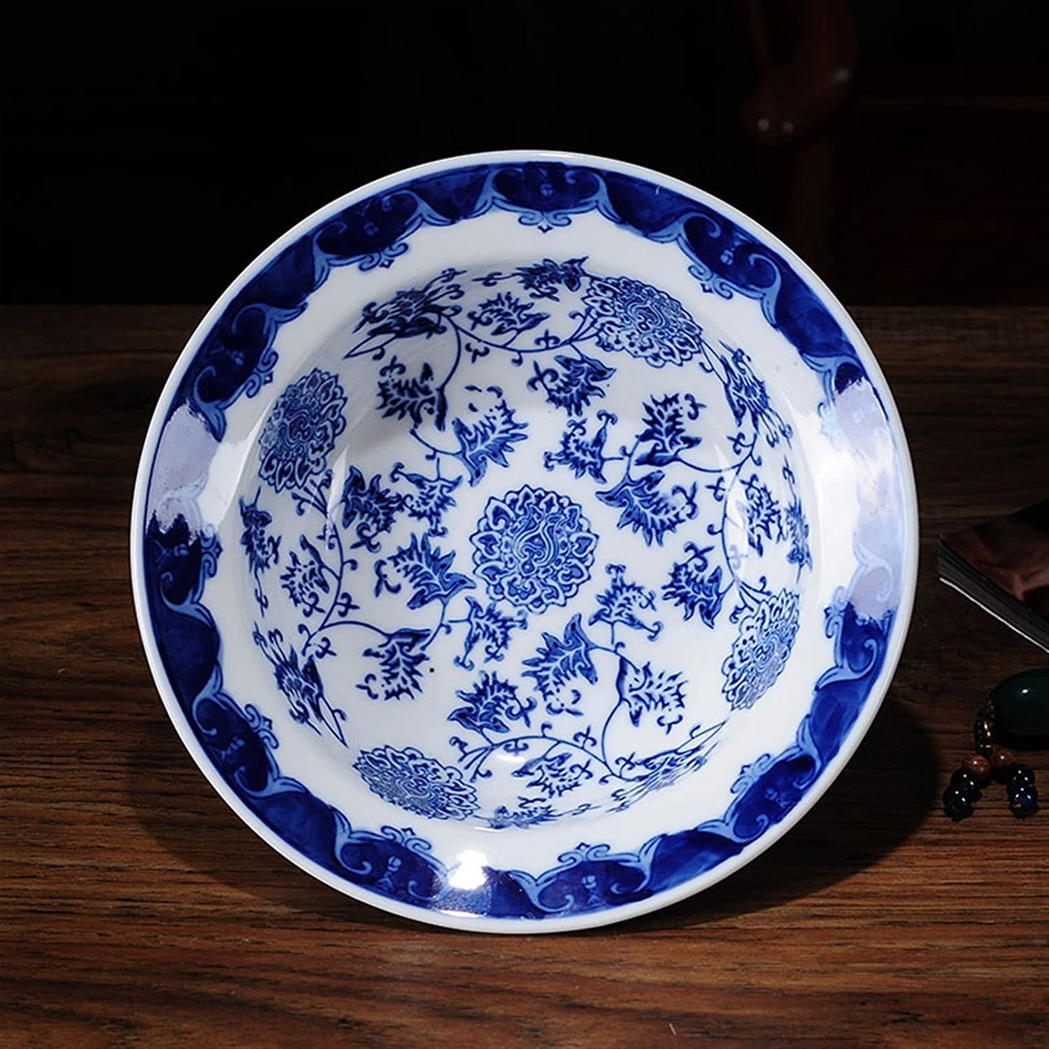 Patera na Owoce Miska na Owoce Kosz na Owoce Okrągły Ceramiczny Talerz Na Owoce W Stylu Chińskim Retro Porcelana Naczynie Na Owoce Miska Na Cukierki Dekoracyjna Stojak na Owoce Koszyk Na Owoce (Color