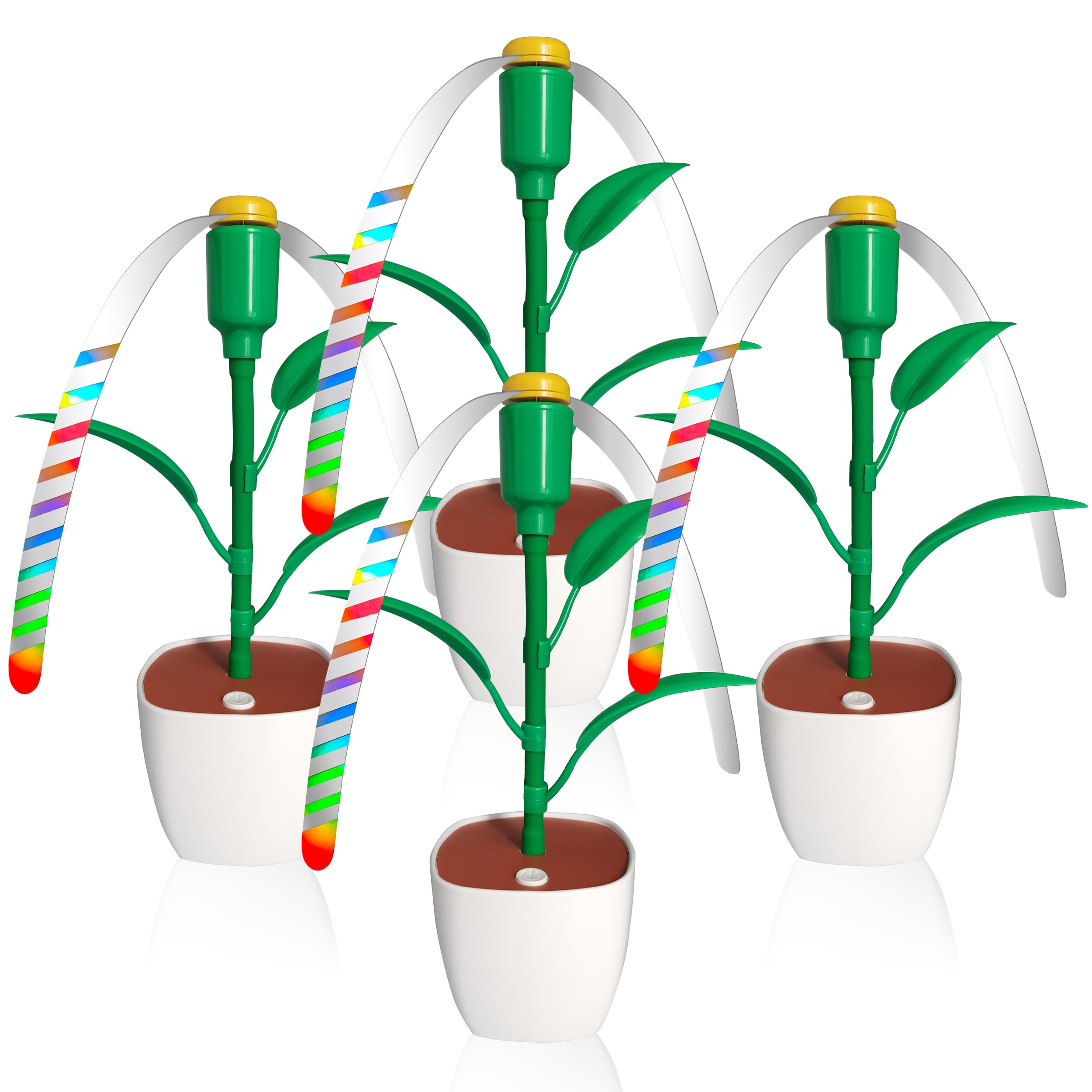 seztczro4PCS Fly Fans for Tables, Fly Repellent Fan to Keep Flies Away, Retratavle Food Fans for Camping, Picnic, Outdoor or Indoor Meals(Flowerpot Modeling)