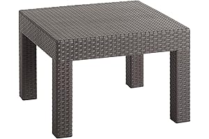 DIMAR GARDEN Patio Coffee Table Resin Outdoor Side Table Square End Table
