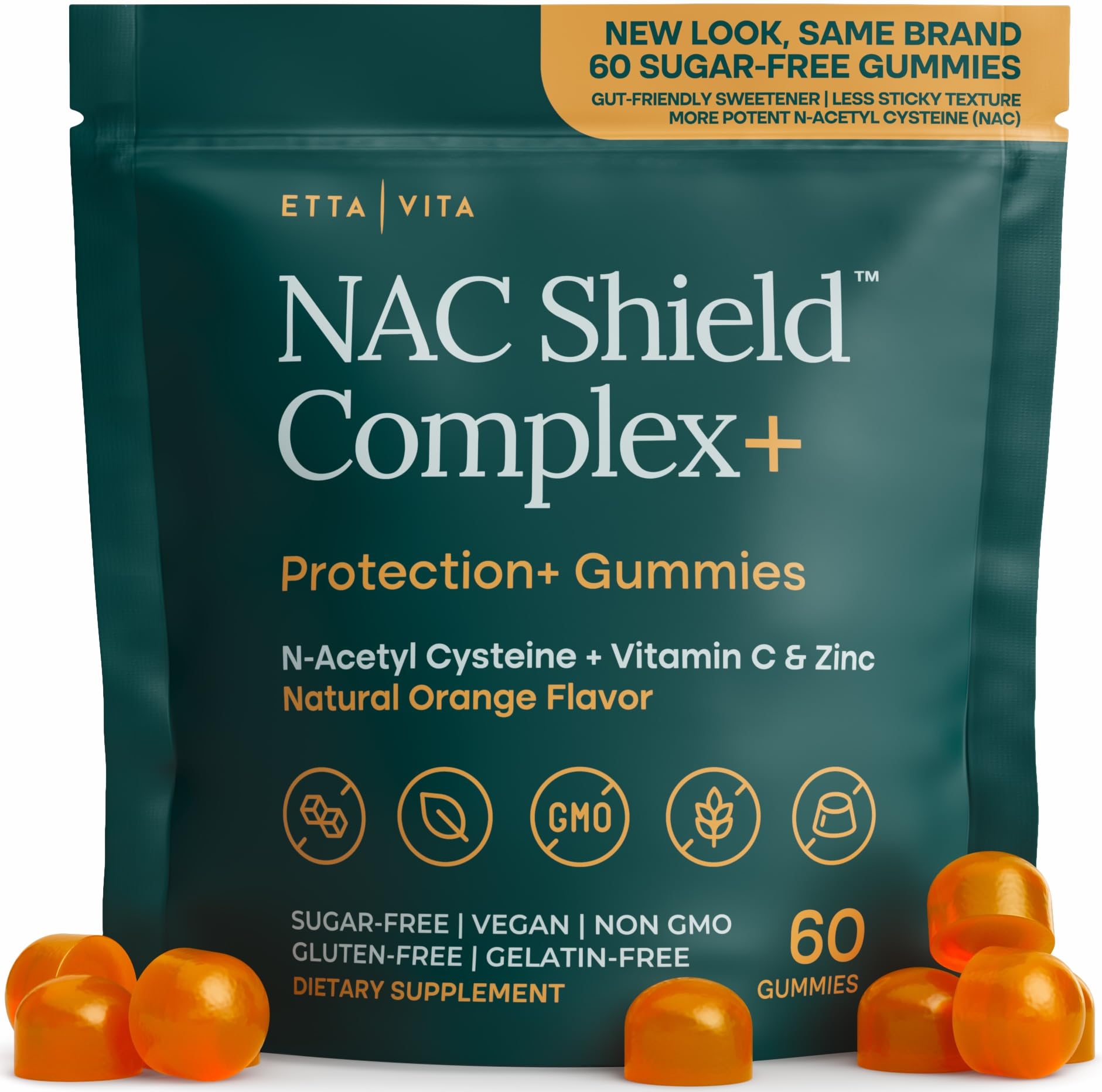 Sugar-Free NAC Gummies (Immune Support Complex) N-Acetyl Cysteine, Vitamin C & Zinc - Supports Respiratory Health, Liver Detox & Cleanse, Kidney Function, NAC Supplement for Kids and Adults - Vegan