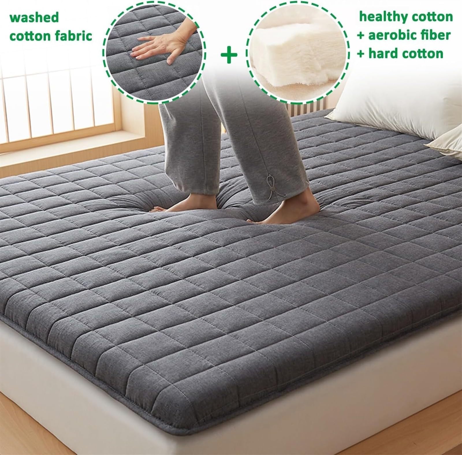 Tapis De Sol Tatami En Cachemire épaissi D'agneau, Matelas Pliable Portatif De Futon Matelas Simple -Camel, 90x200cm - Maison