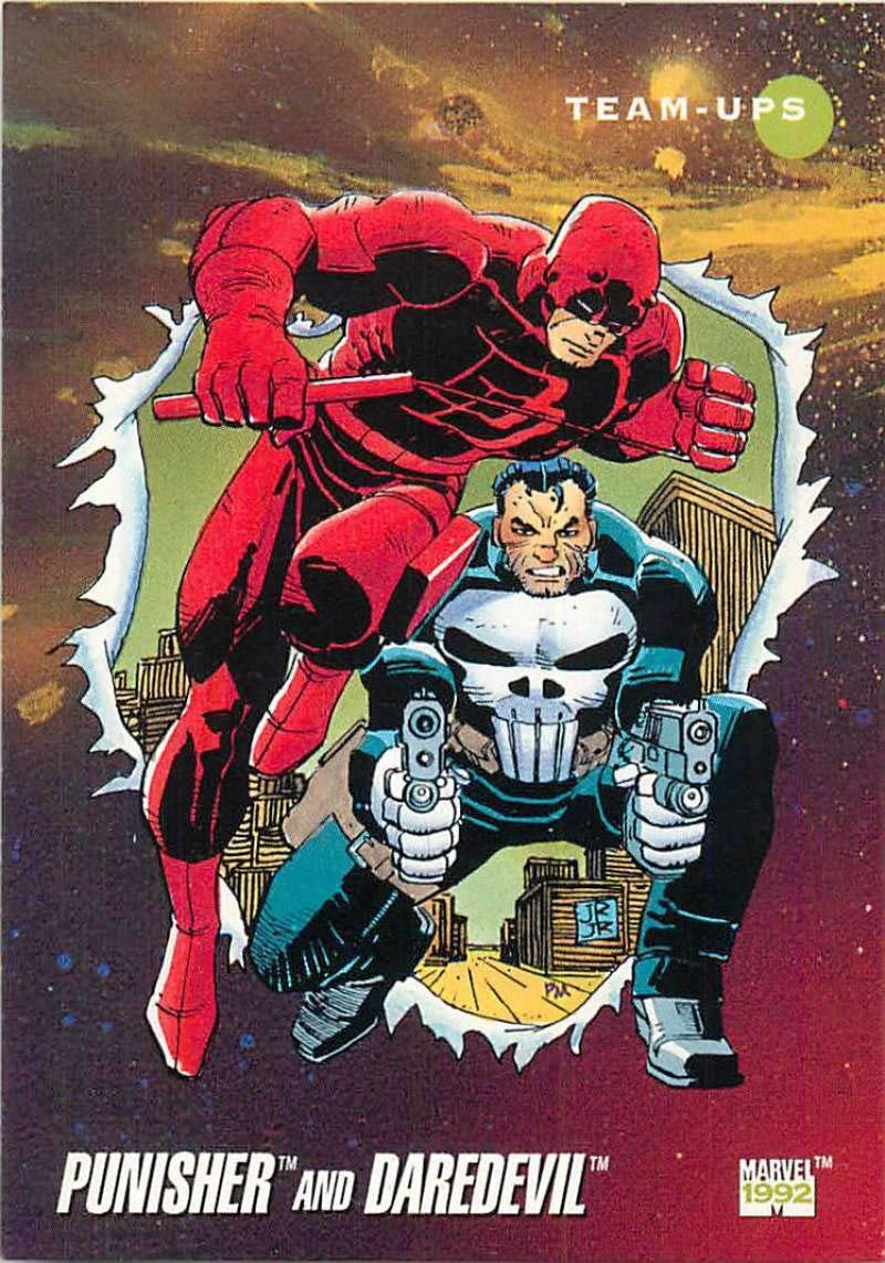 1992 Impel Marvel Universe NonSport 92 Punisher and Daredevil Officia | amzdealz