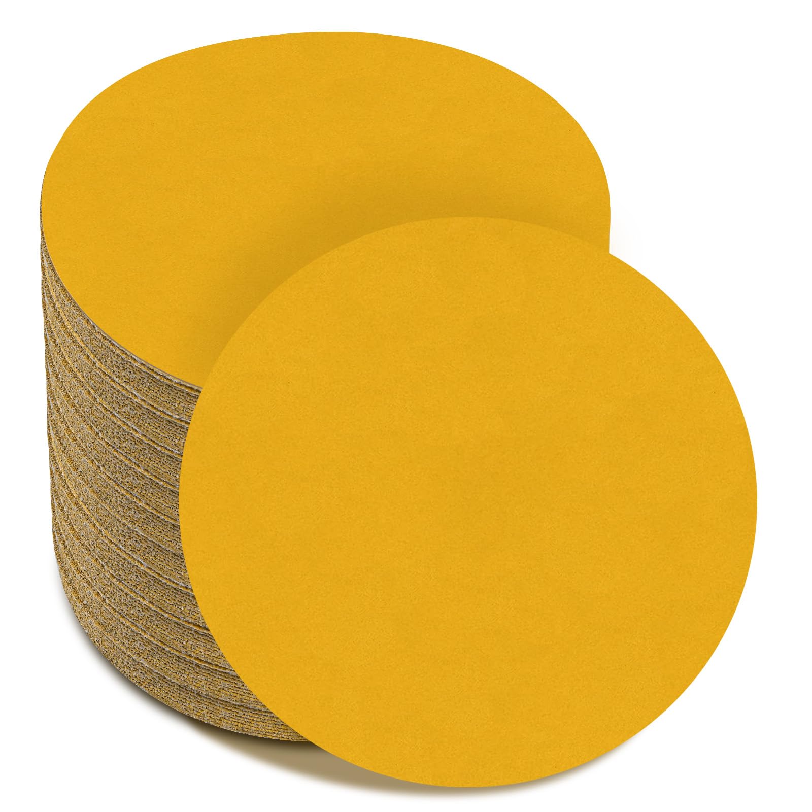 6 Inch - No Hole Hook and Loop Sanding Discs 400 Grit, Random Orbital Sandpaper for Automotive and Woodworking - 100 Pack