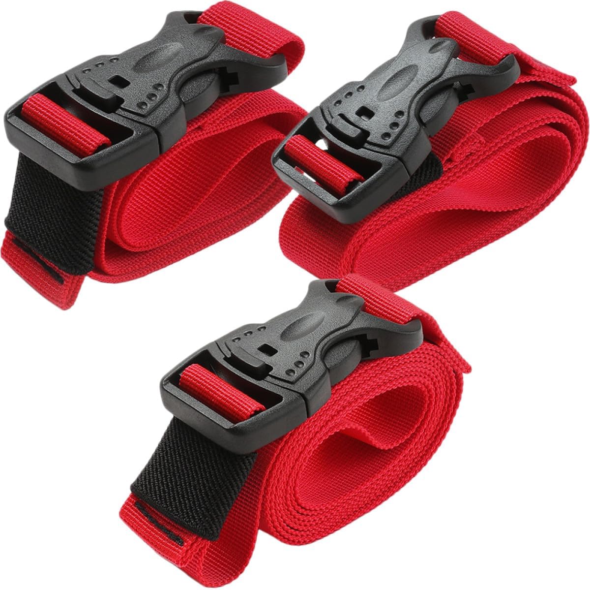 3Pcs Nylon Luggage Straps with Buckles, Durable Cargo Fixing Belts