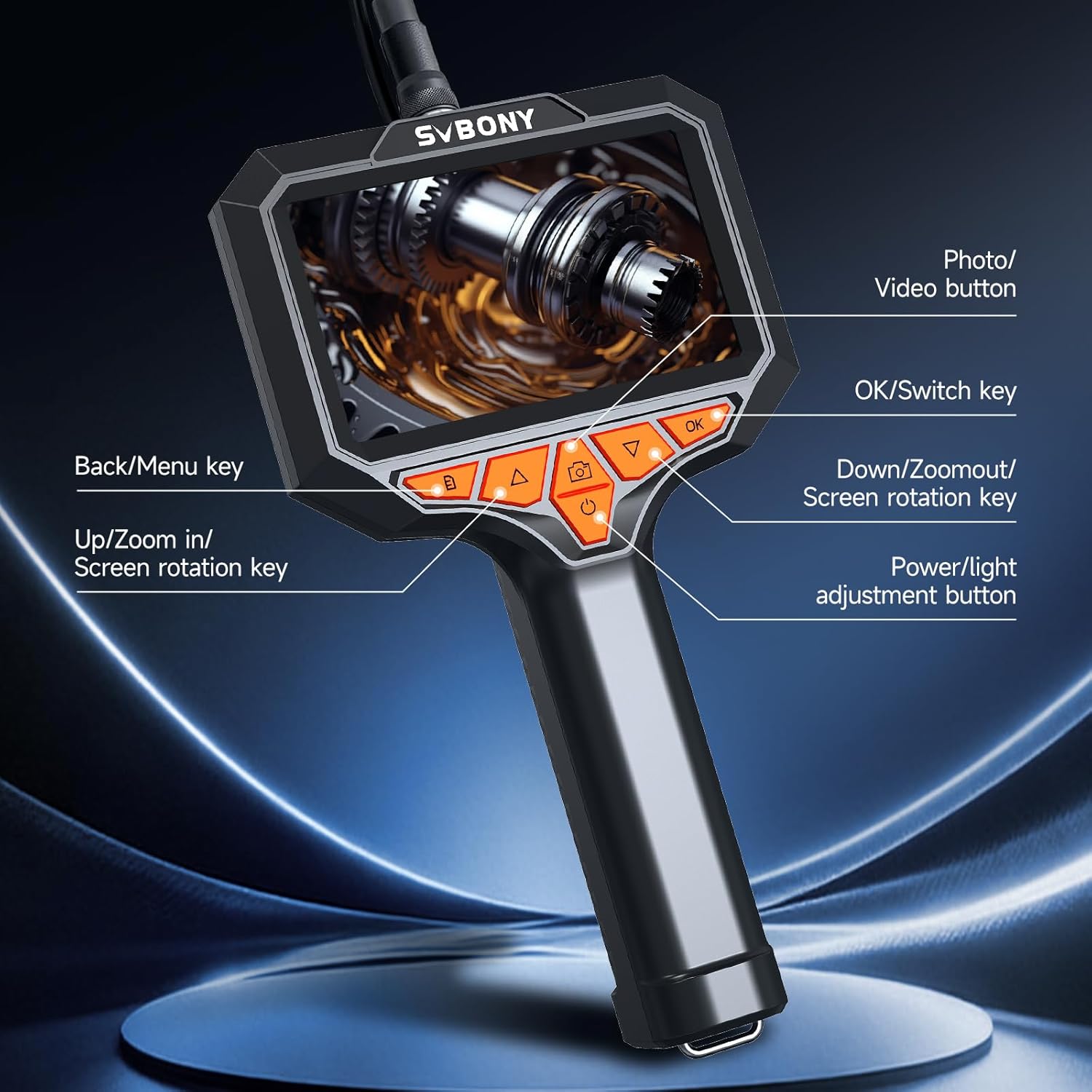 Borescope Camera with Light, Video Inspection Scope with 8 LED Lights, 1920P HD Industrial Endoscope with 4.3'' IPS Screen,16.4 ft Detachable Flexible Snake Endoscope, 32G TF Card, for Car, Mechanics