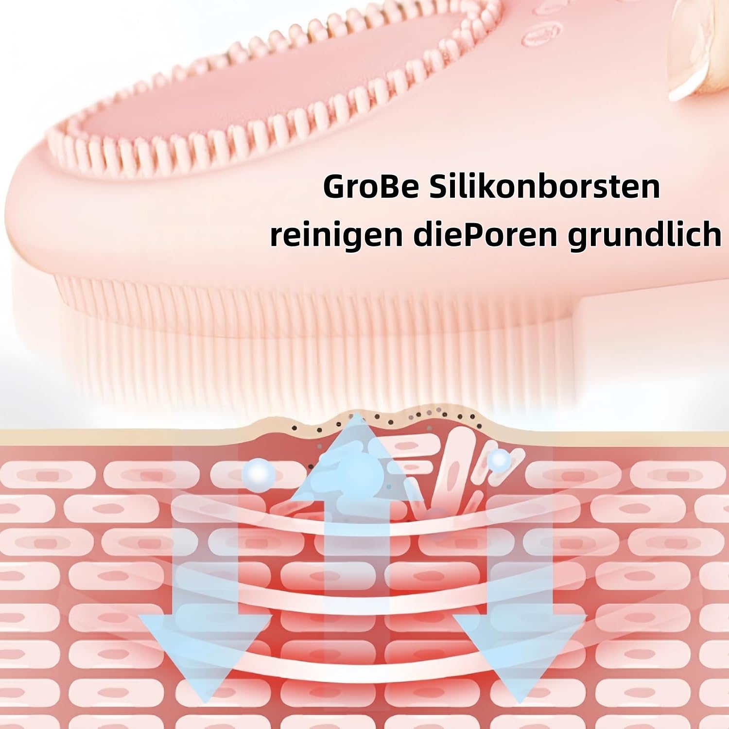 VINVI Gesichtsmassage‑Tool zur Gesichtspflege und Porenreinigung  (Rosa)