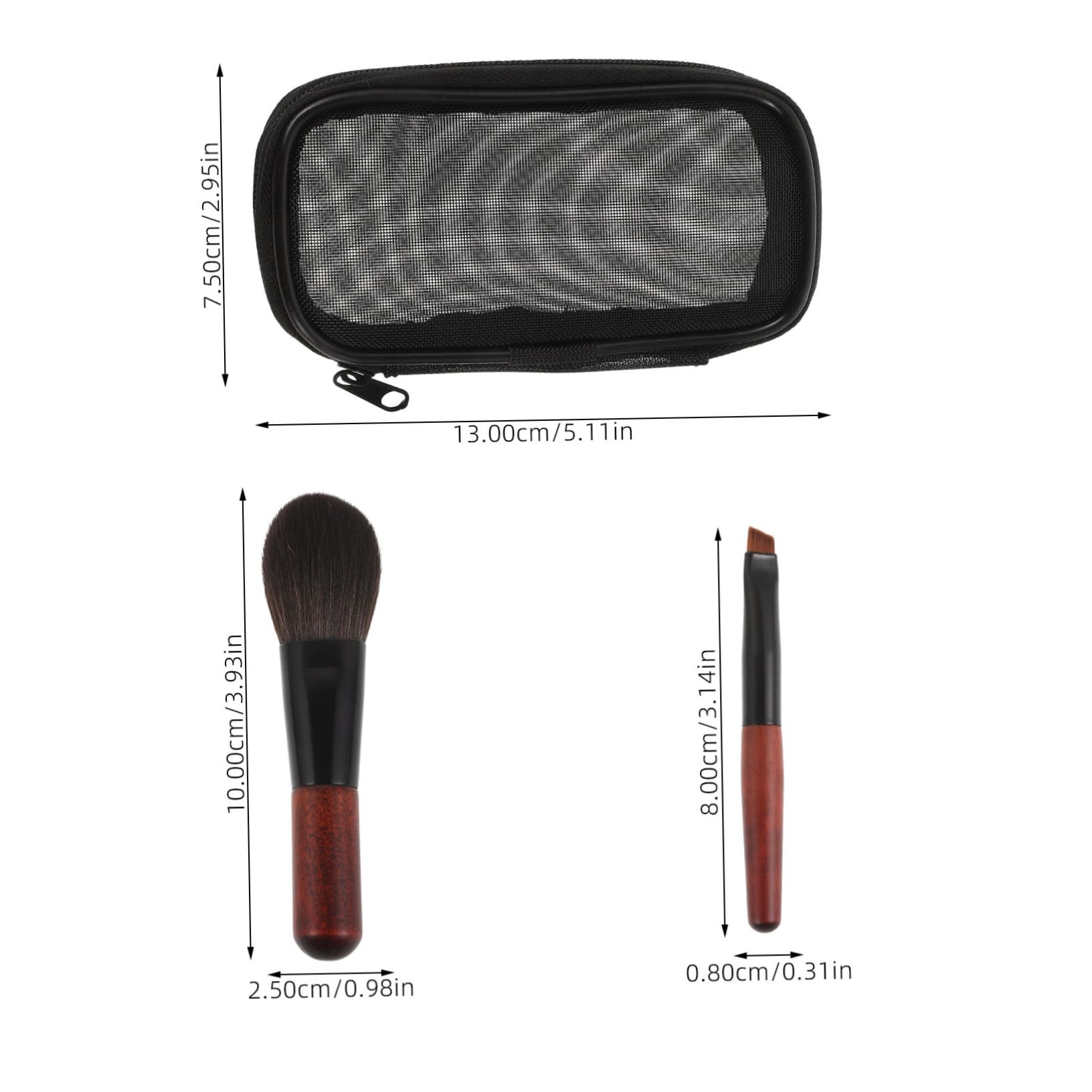 Kit Pennelli Per Pennello Per e Eyeliner Pennelli Per Cosmetici Viaggio Per Setole Morbide Per Applicazione Uniforme