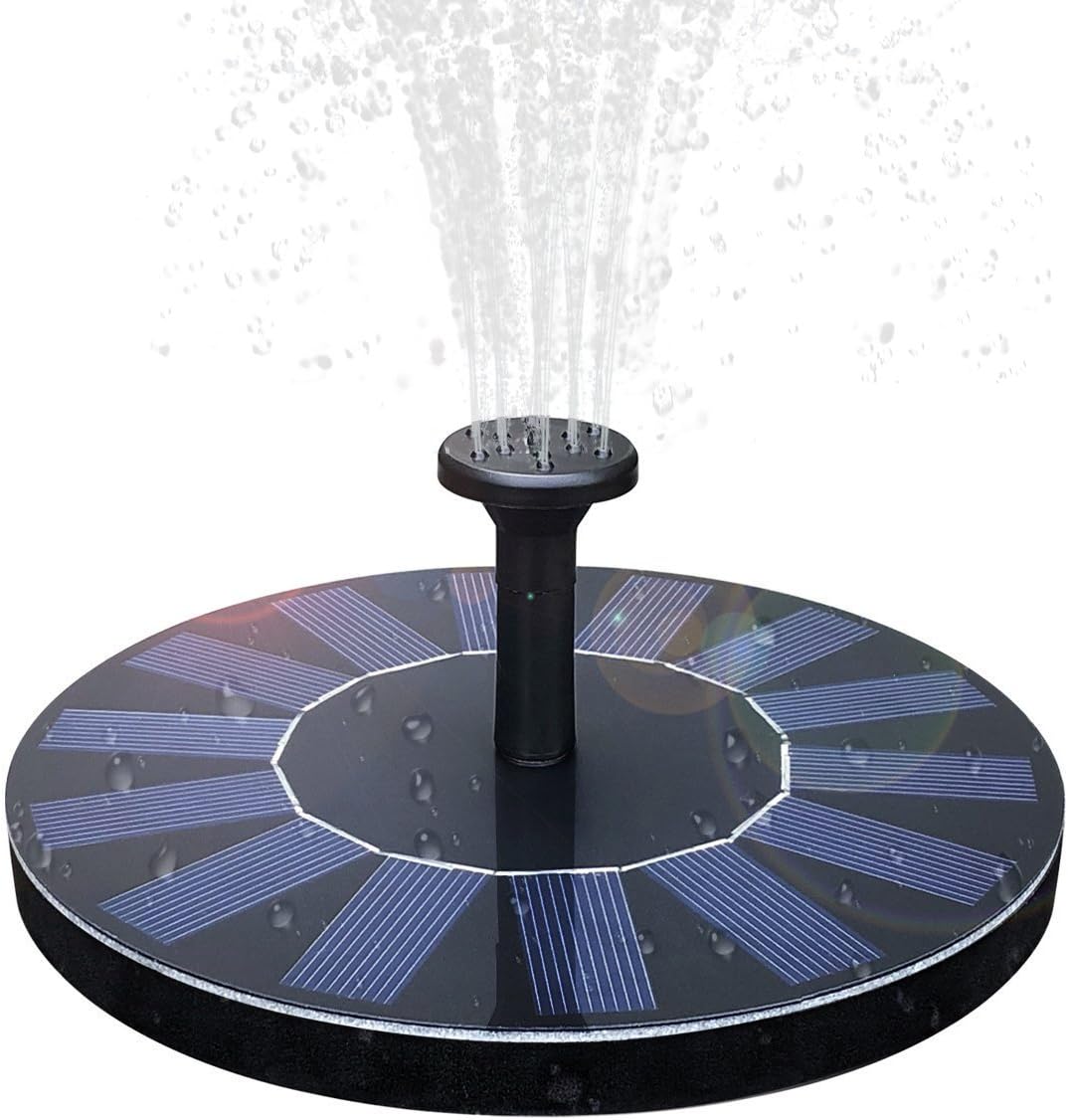 SVWSUN Solar Birdbath Fountain,1.4W Solar Panel Kit Water Pump Solar Powered Floating Fountain Kit Solar Water Fountain for Bird Bath Pond, Pool and Garden Decoration