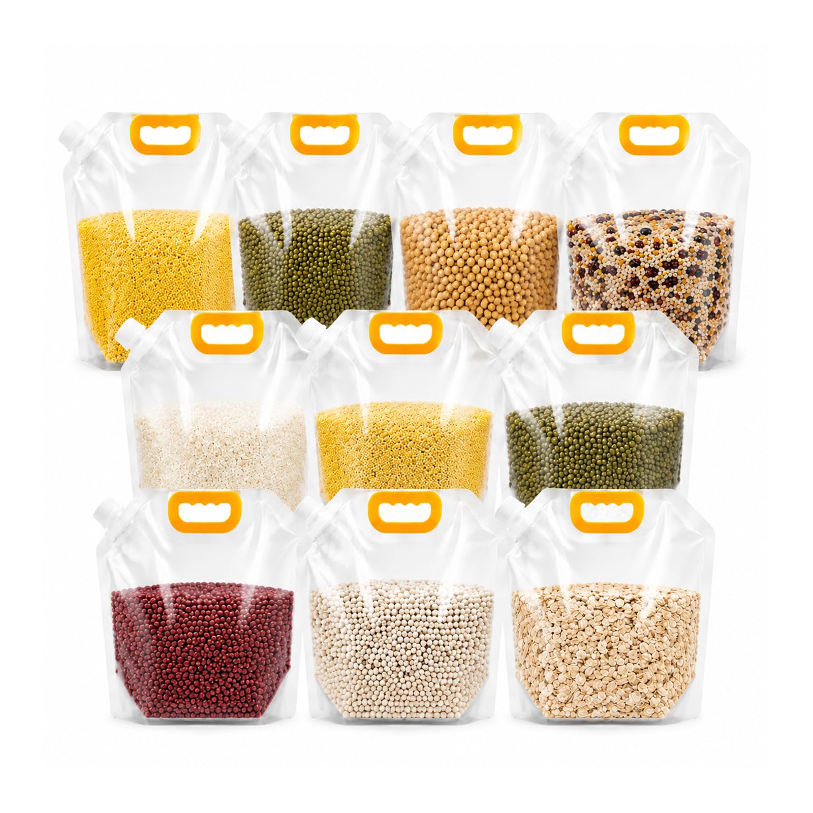 Bolsas de almacenamiento de granos herméticas y reutilizables de 2.5L con asa set de 10 unidades