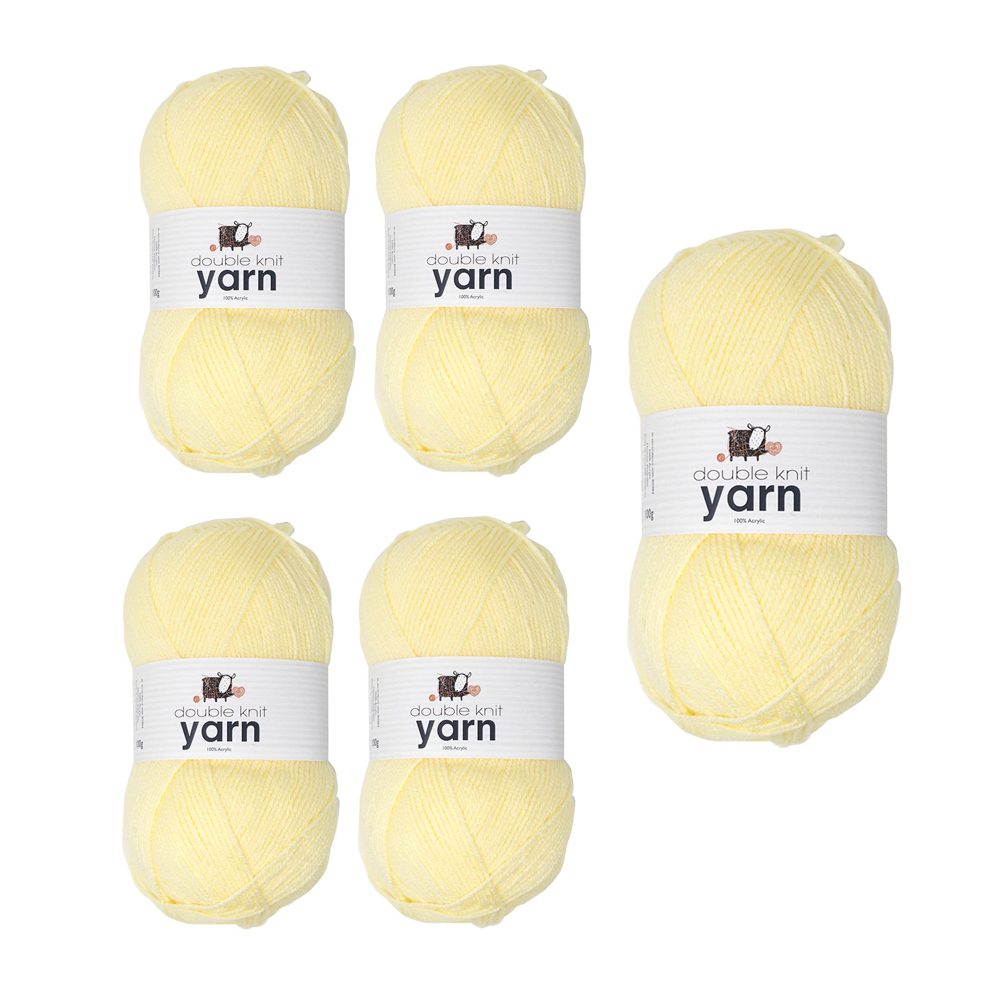 KORBOND DK Black Yarn - 100g Acrylic Wool - Lightweight, Hypoallergenic & Durable Double Knit Crochet Yarn Knitting Wool (290m Total) — view 28