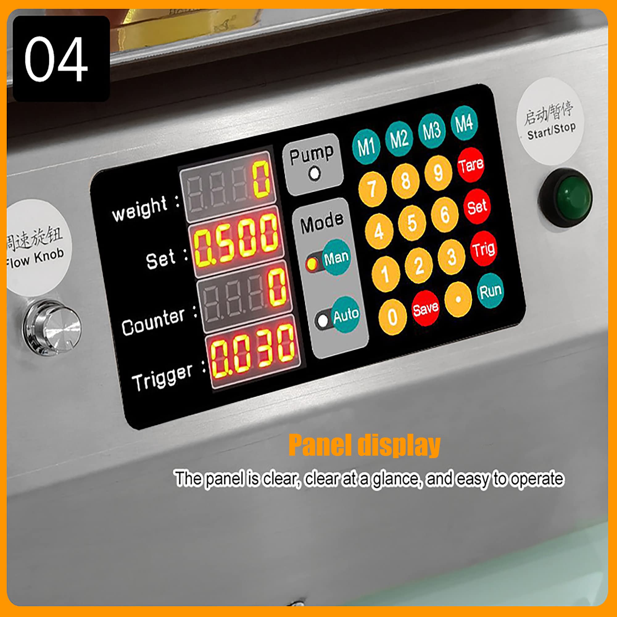Riempitrice automatica, 20 ml-10000 ml, riempitrice automatica in acciaio inox con controllo intelligente e display digitale, adatta per bottiglie di altezza 0-40 cm.