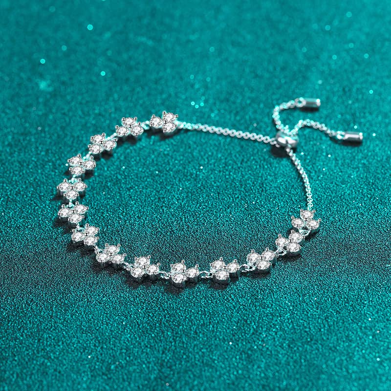 Bracelet moissanite trèfle 4.2ct StarGems l'accessoire idéal de vos soirées - 4