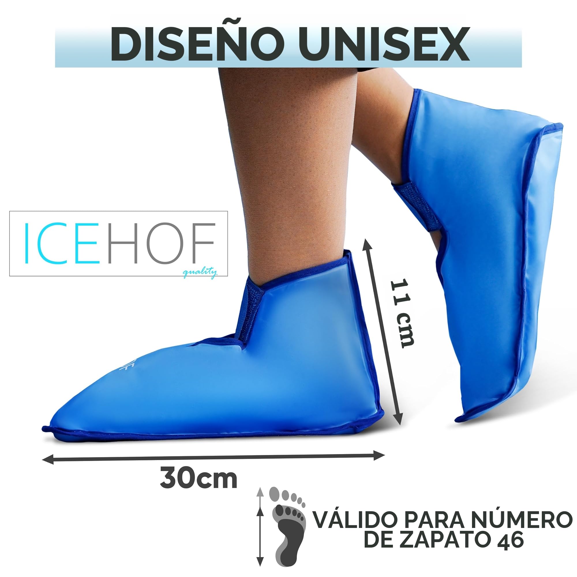 ICEHOF Calzado de refrigeración + botas – Tejido suave – Calcetines de refrigeración con gel para terapia de frío para pies, dedos de los pies, terapia de quimioterapia, reumatismo, calcetines de