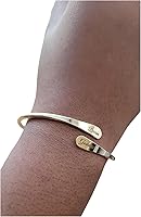 Vista 3 de Beaditwearitloveit Brass Cuff Bracelets Set, African Brass Bangles For Women, Hammered Ends Stacking Bracelets, Boho Tribal Cultural Jewelry