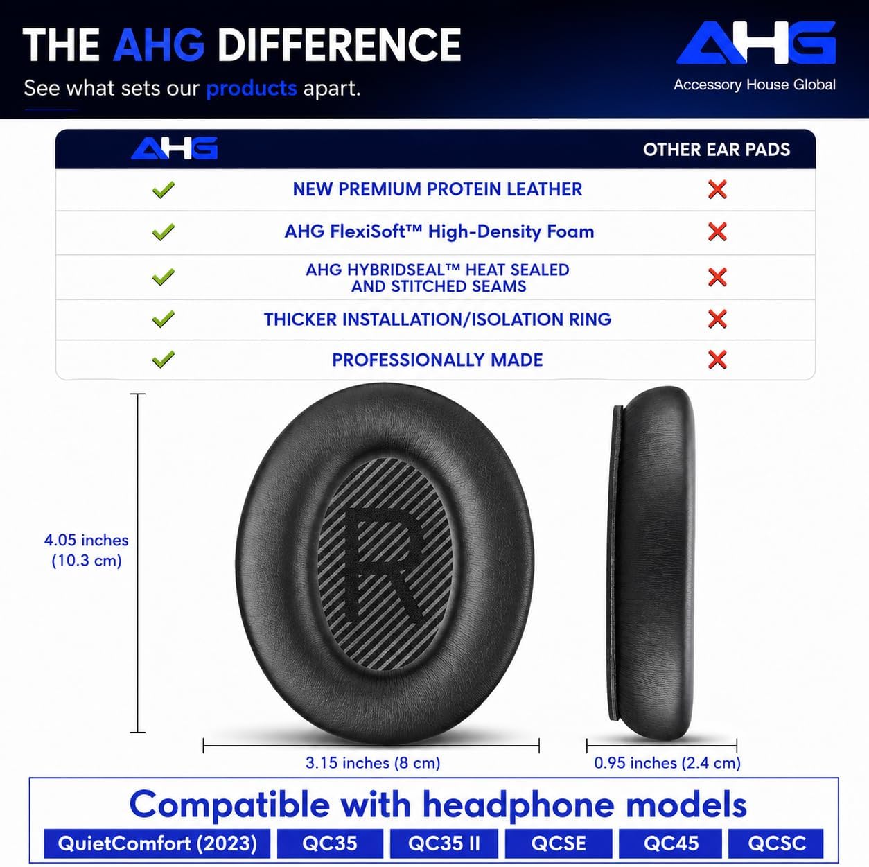AHG QC45 Ear Pads Compatible with Bose QuietComfort 45 35 QC35 II QCSC QCSE 7 71lh2EdAeML. AC SL1254