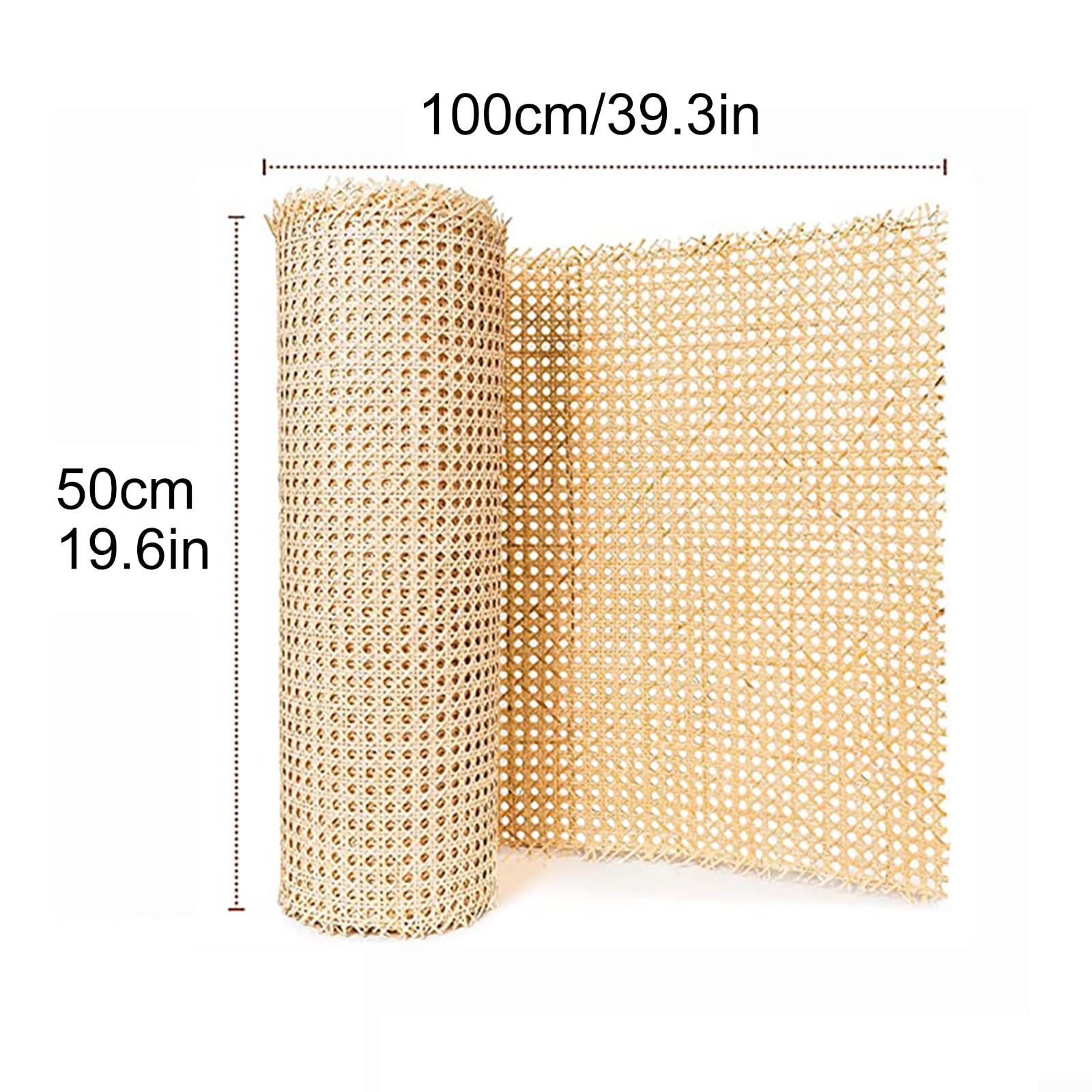 DAZZLEEX Cinghia in vimini per canne di rattan, rotolo di tessuto per sedie, soluzione elegante per la riparazione di mobili, 50,8 cm x 1 m