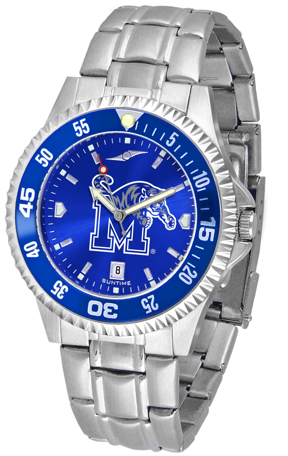 SunTime Men's Competitor 40mm Quartz Watch, 20mm Stainless Steel Strap, Team Color Dial and Bezel