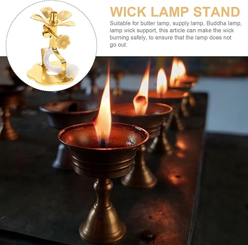 Miniatura 4 de DECHOUS 2 piezas de lámpara de aceite Soporte de mecha Estante de mecha Temple Pray Oil Candle Mechas Buddha Oil Lamp Parts Accesorios, pequeño