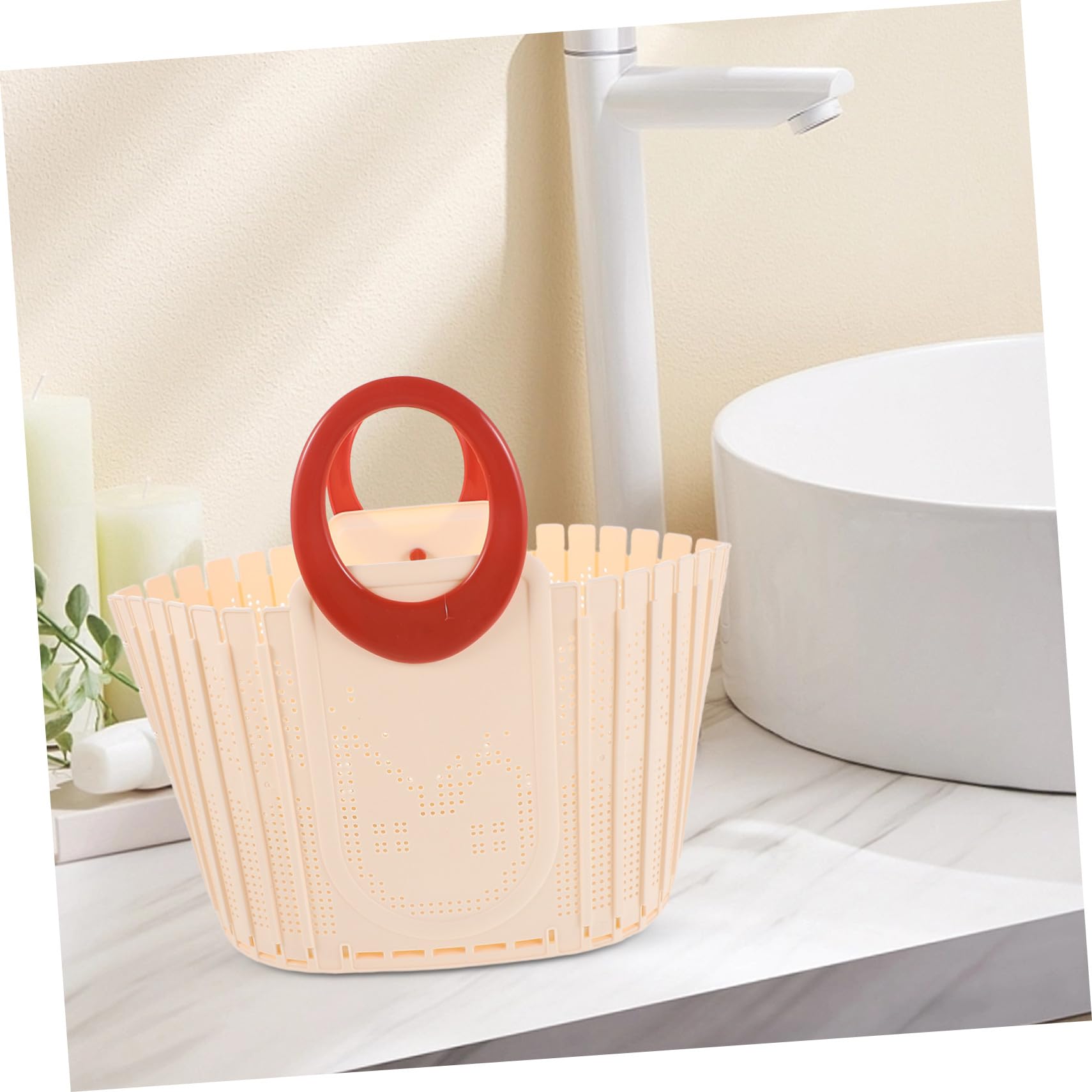 Cesta Plegable de Plástico con Asa para Ducha y Lavandería Organizador Portátil Colgante para Baño Ahorro de Espacio Dormitorios Gimnasios y Camping