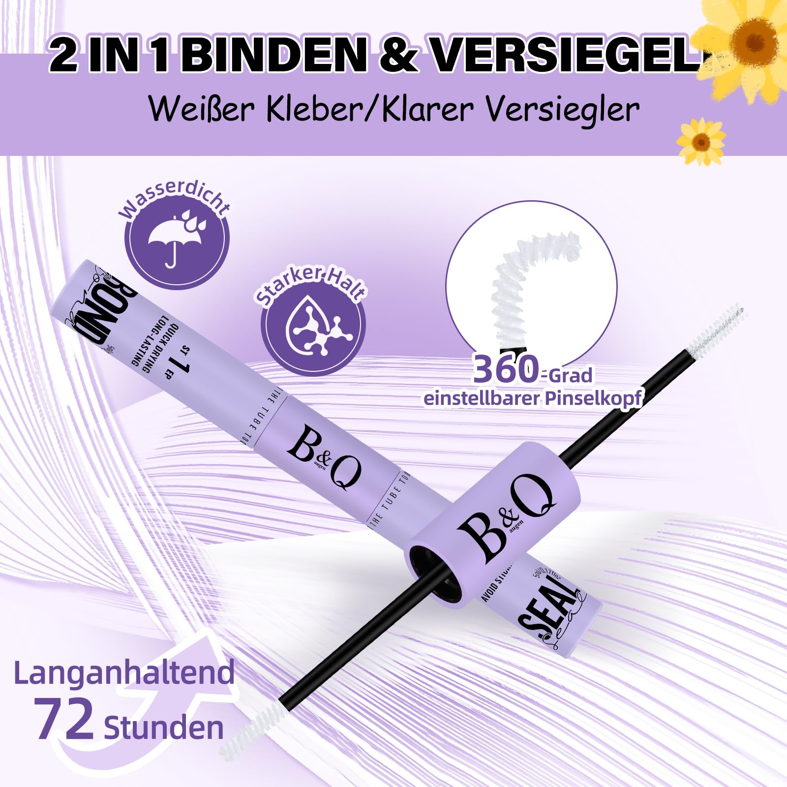 B&Q 10 Paar Natürliche Wimpern Sonnenblumenstil Mit Unsichtbare Band Keine Lash Map Erforderlich! Wimpernverlängerungsset Mit Wimpernkleber Und Pinzette Für Neueinsteiger (Sunflower - 10 Paare)