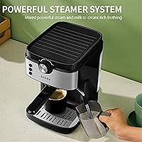 Vista 2 de WOCOYO Cafetera KFJ de 19 bares, máquina de café expreso con espumador de leche para expreso, café con leche capuchino