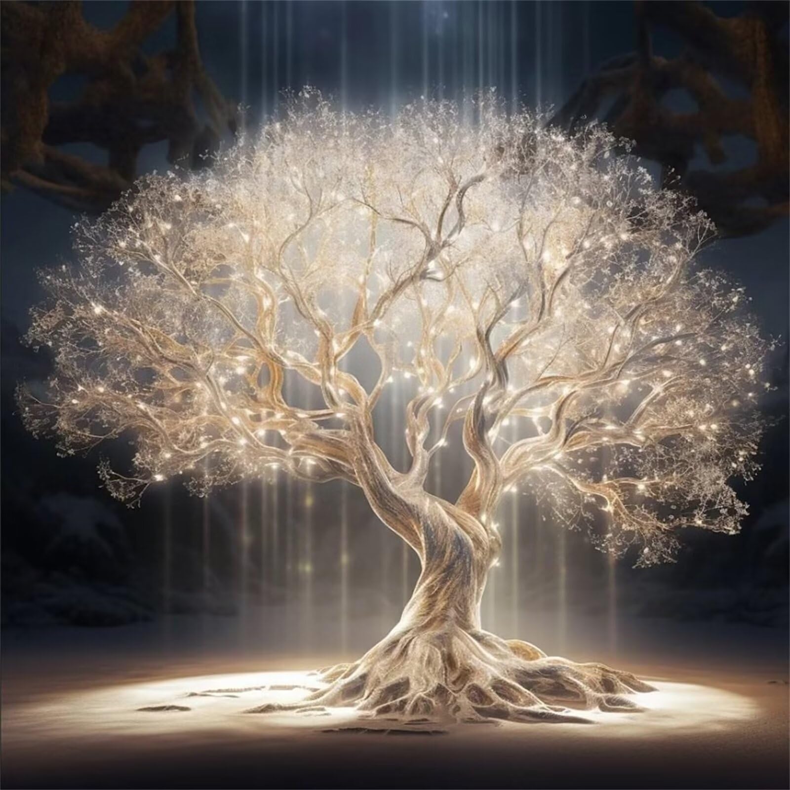 Jinmer 5D Fantasy Tree Diamond Art for Adults,DIY Full Drill Diamond Painting Tree of Life Square Diamond Arts Kits Rhinestone Cross Stitch Embroidery Painting Home Wall Decorations Gifts 100x100cm