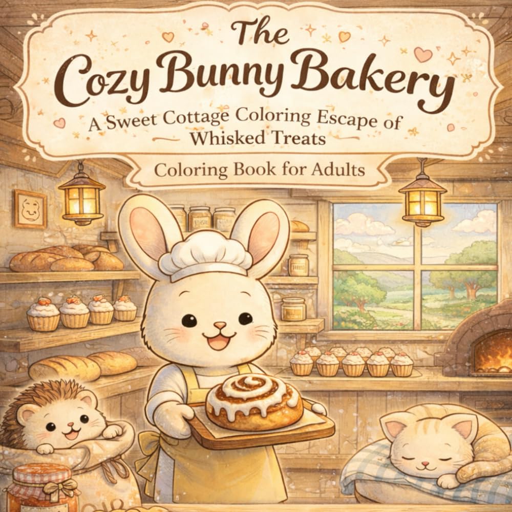 The Cozy Bunny Bakery: A Sweet Cottage Coloring Escape of Whisked Treats