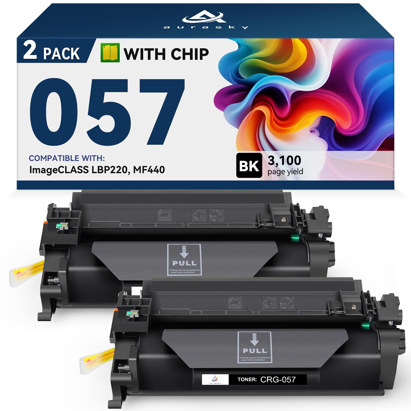 057 toner cartridge Compatible Replacement for canon 057 toner cartridge 057 Black for canon mf455dw mf451dw mf445dw MF443dw MF453dw MF452dw LBP226dw LBP227dw LBP228dw LBP236dw Printer Ink (with Chip)