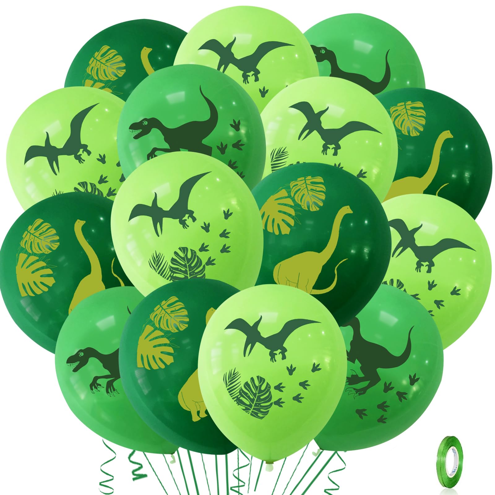 Set Decorazioni Compleanno Dinosauro 4 Anni - Ghirlanda E Palloncini In Alluminio Per Festa A Tema Giungla - 3