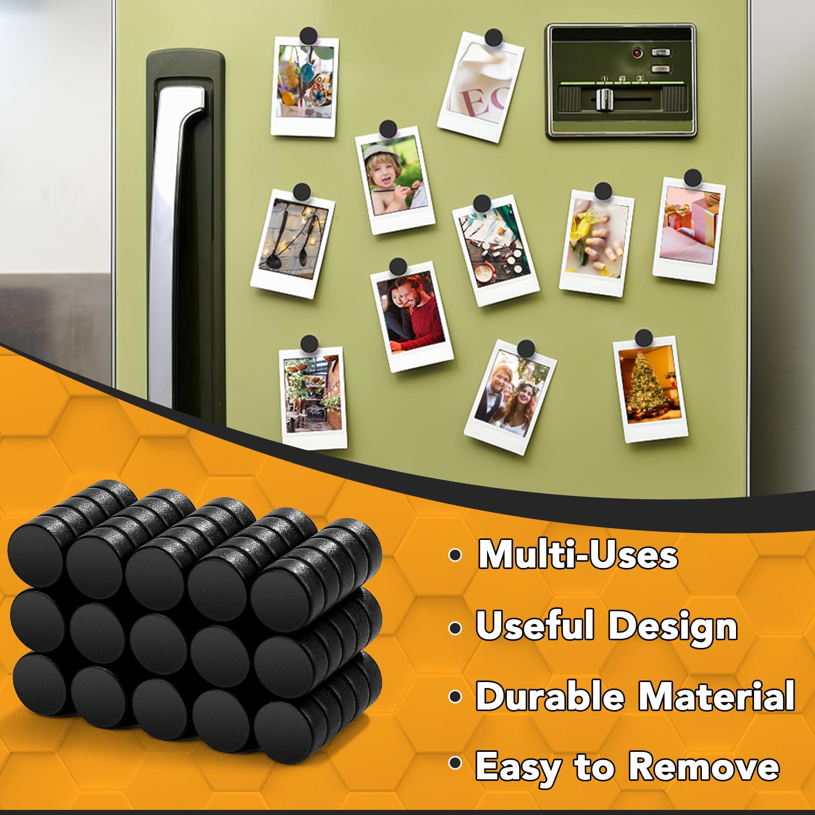 TRYMAG Black Small Refrigerator Magnets, 6x3mm Round Rare Earth 300Pcs Multi-Use Tiny Neodymium Fridge Magnets, Premium Cylinder Office Magnets for Whiteboard, Crafts, School